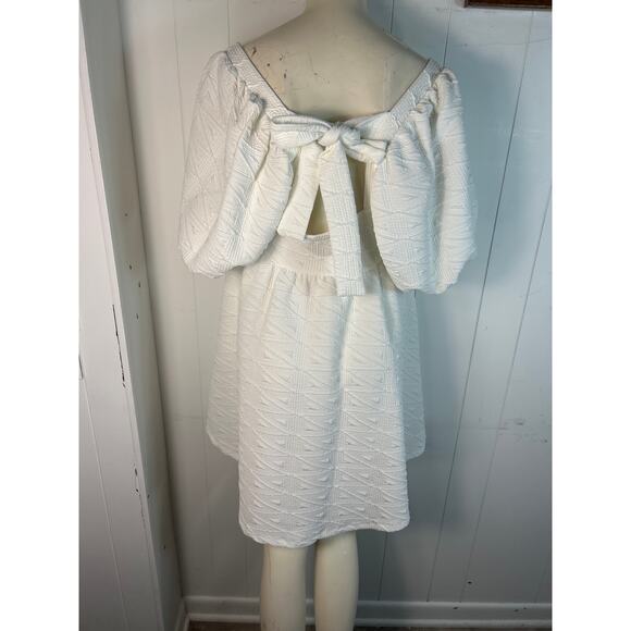 Free People Violet Babydoll Mini Dress in White. New with Tag! Size L. - Picture 6 of 8